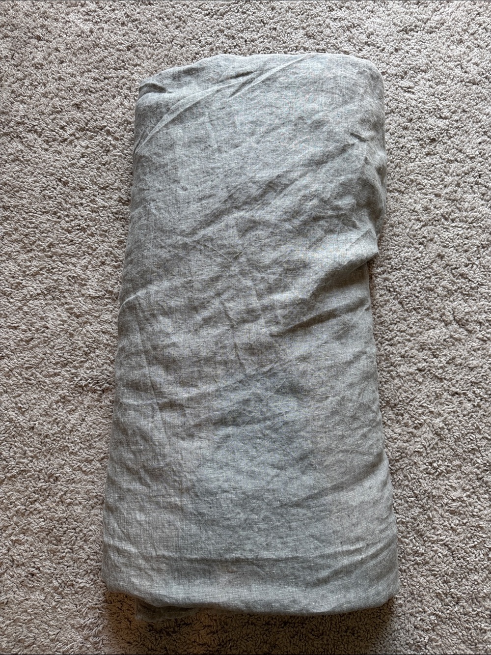 Pottery Barn Flax Belgian Linen Light Grey California King Duvet Cover